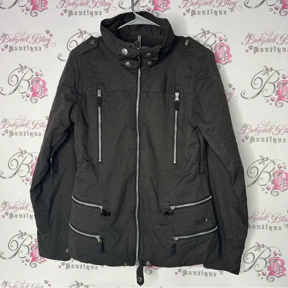 Burton snowboard winter ski jacket coat Black with Zipper Details waterproof - Picture 1 of 6